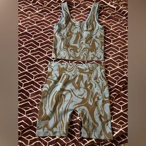 2 piece brown and blue outfit. Size S/M